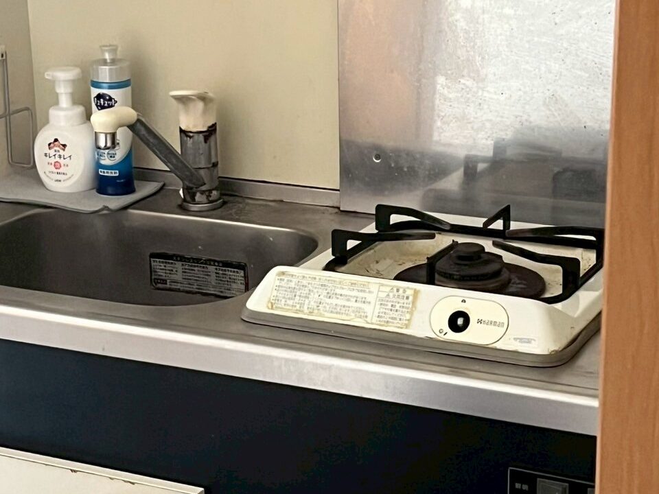 施工前の一口コンロ