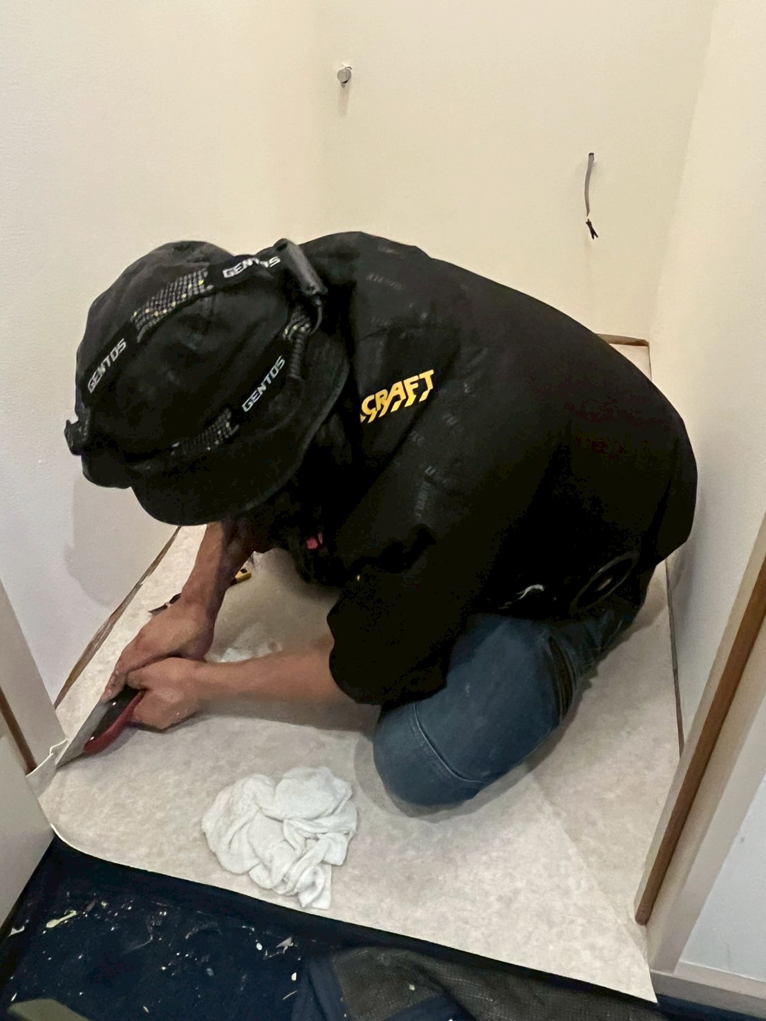 クッションフロア貼替作業